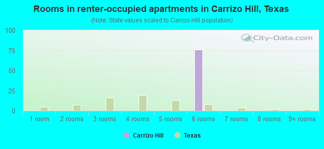 Rooms in renter-occupied apartments in Carrizo Hill, Texas