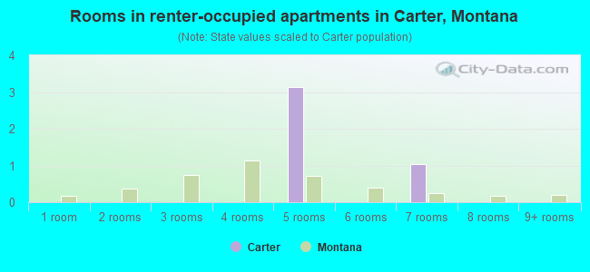 Rooms in renter-occupied apartments in Carter, Montana