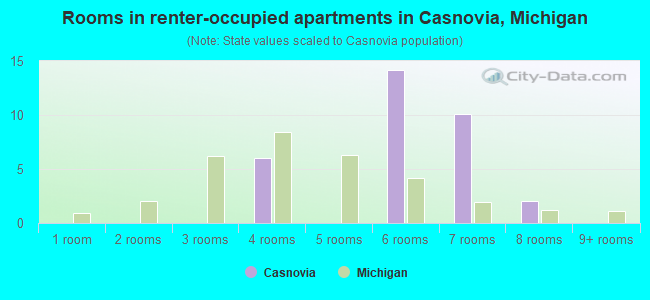 Rooms in renter-occupied apartments in Casnovia, Michigan