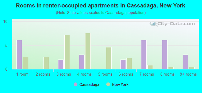 Rooms in renter-occupied apartments in Cassadaga, New York