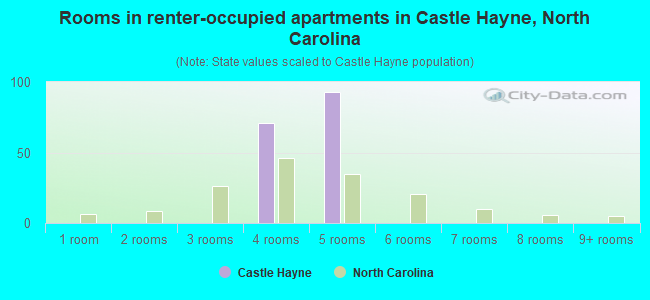 Rooms in renter-occupied apartments in Castle Hayne, North Carolina