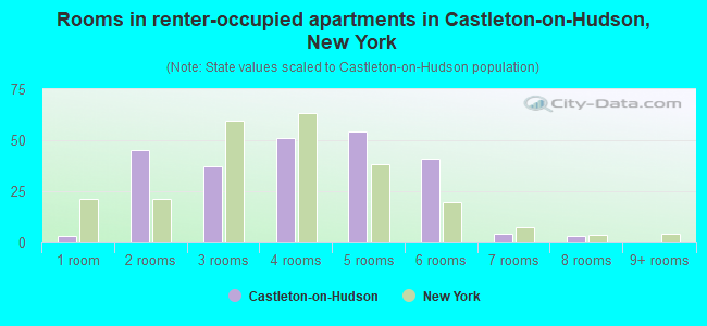 Rooms in renter-occupied apartments in Castleton-on-Hudson, New York
