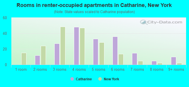 Rooms in renter-occupied apartments in Catharine, New York