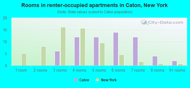 Rooms in renter-occupied apartments in Caton, New York