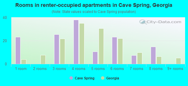 Rooms in renter-occupied apartments in Cave Spring, Georgia