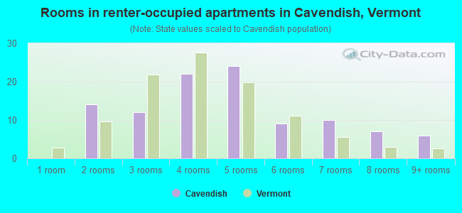 Rooms in renter-occupied apartments in Cavendish, Vermont