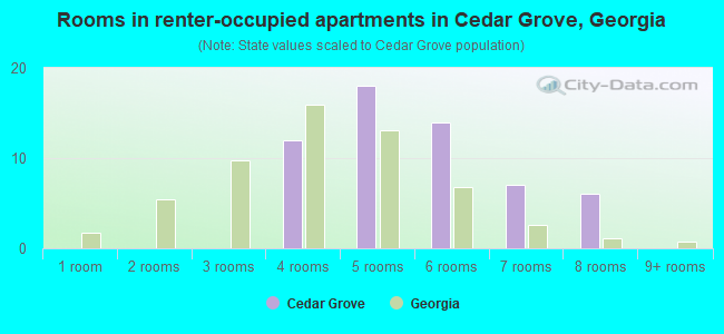 Rooms in renter-occupied apartments in Cedar Grove, Georgia