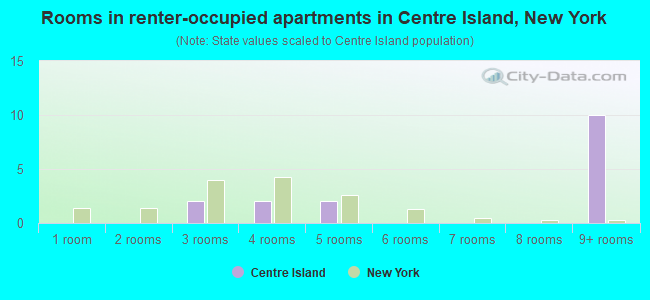 Rooms in renter-occupied apartments in Centre Island, New York