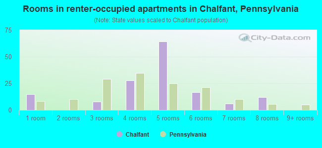 Rooms in renter-occupied apartments in Chalfant, Pennsylvania