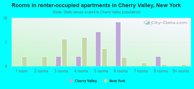 Rooms in renter-occupied apartments in Cherry Valley, New York