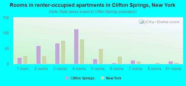 Rooms in renter-occupied apartments in Clifton Springs, New York