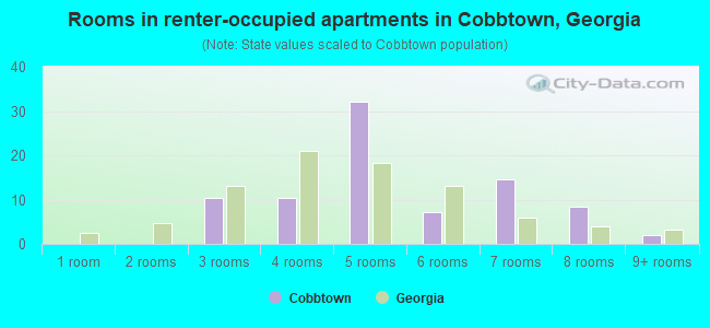 Rooms in renter-occupied apartments in Cobbtown, Georgia