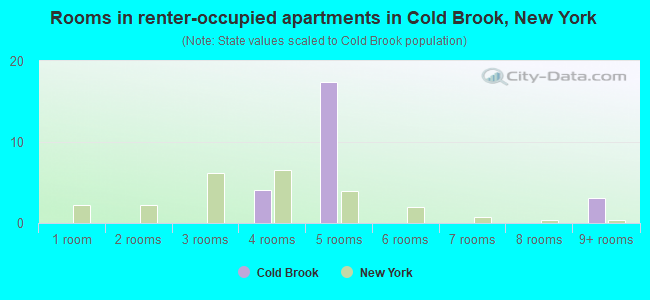 Rooms in renter-occupied apartments in Cold Brook, New York