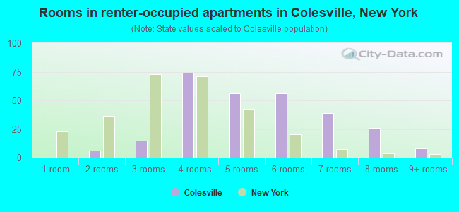Rooms in renter-occupied apartments in Colesville, New York