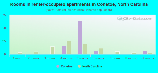 Rooms in renter-occupied apartments in Conetoe, North Carolina