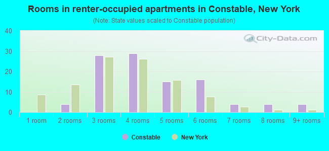 Rooms in renter-occupied apartments in Constable, New York