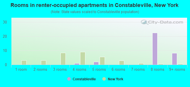 Rooms in renter-occupied apartments in Constableville, New York