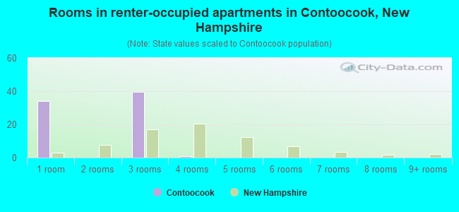 Rooms in renter-occupied apartments in Contoocook, New Hampshire
