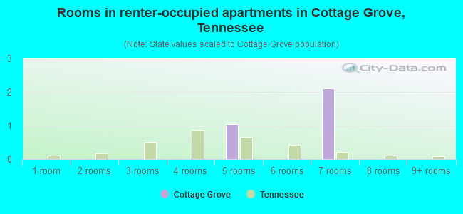 Rooms in renter-occupied apartments in Cottage Grove, Tennessee