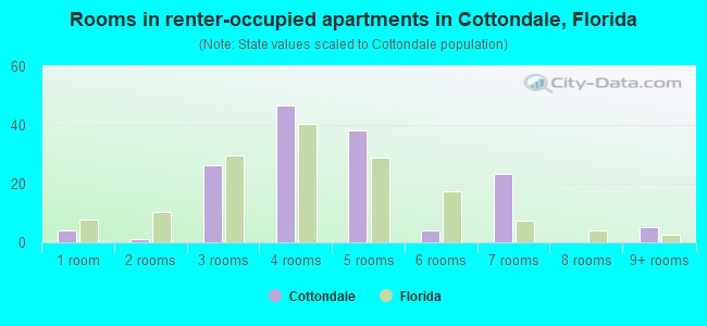 Rooms in renter-occupied apartments in Cottondale, Florida