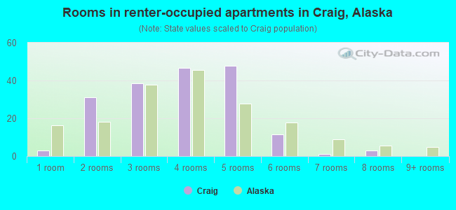 Rooms in renter-occupied apartments in Craig, Alaska