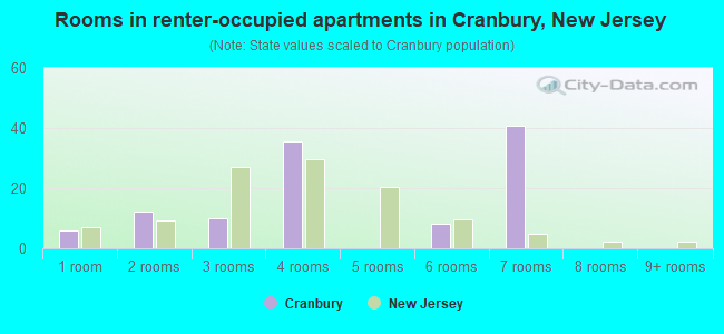 Rooms in renter-occupied apartments in Cranbury, New Jersey