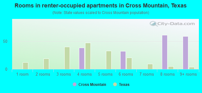 Rooms in renter-occupied apartments in Cross Mountain, Texas