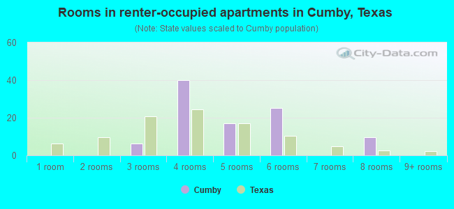 Rooms in renter-occupied apartments in Cumby, Texas