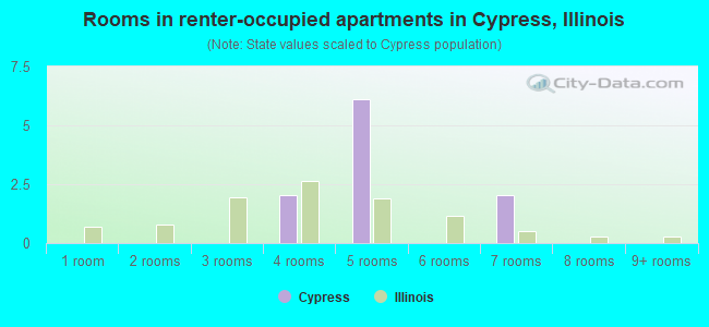 Rooms in renter-occupied apartments in Cypress, Illinois
