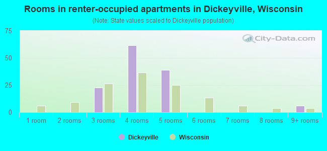 Rooms in renter-occupied apartments in Dickeyville, Wisconsin