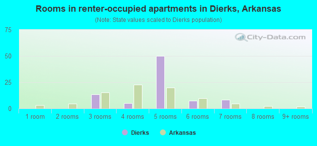 Rooms in renter-occupied apartments in Dierks, Arkansas