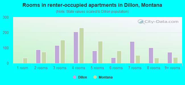 Rooms in renter-occupied apartments in Dillon, Montana