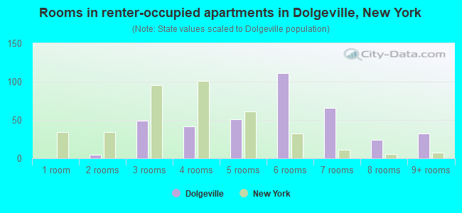Rooms in renter-occupied apartments in Dolgeville, New York