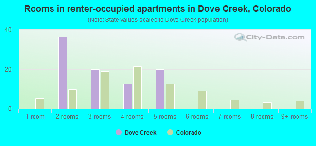 Rooms in renter-occupied apartments in Dove Creek, Colorado