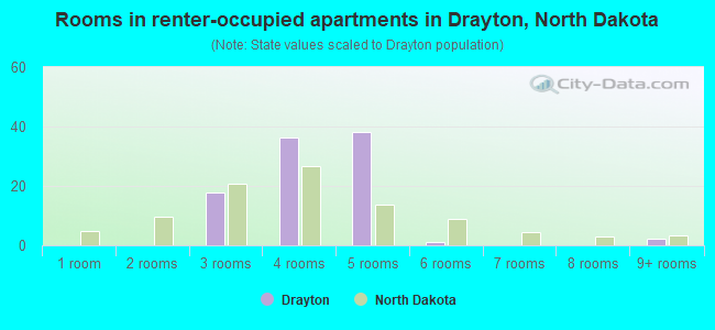 Rooms in renter-occupied apartments in Drayton, North Dakota