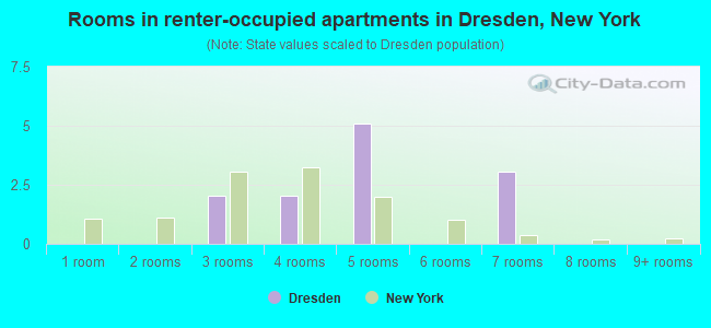 Rooms in renter-occupied apartments in Dresden, New York