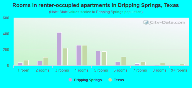 Rooms in renter-occupied apartments in Dripping Springs, Texas