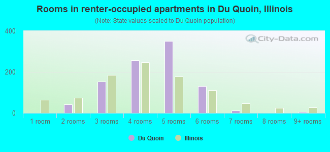 Rooms in renter-occupied apartments in Du Quoin, Illinois