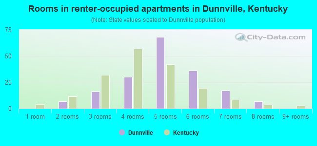Rooms in renter-occupied apartments in Dunnville, Kentucky