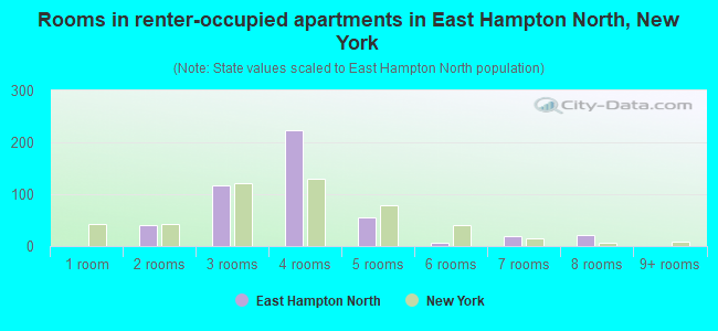 Rooms in renter-occupied apartments in East Hampton North, New York