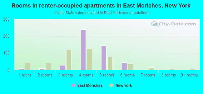 Rooms in renter-occupied apartments in East Moriches, New York