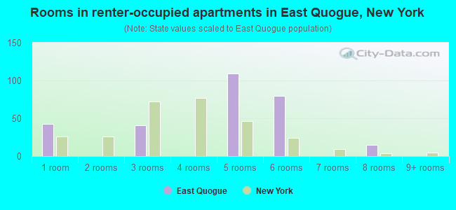Rooms in renter-occupied apartments in East Quogue, New York