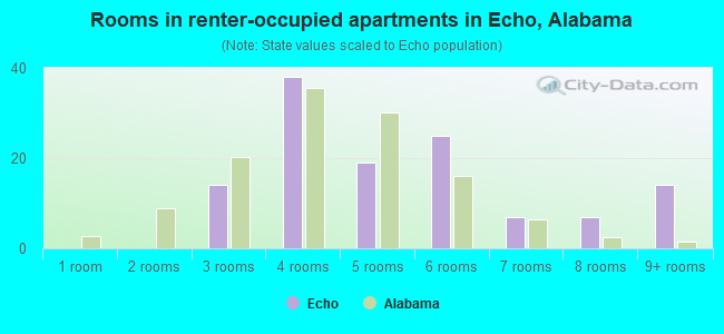 Rooms in renter-occupied apartments in Echo, Alabama