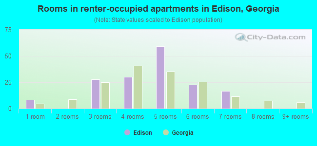 Rooms in renter-occupied apartments in Edison, Georgia