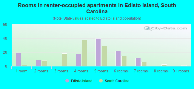 Rooms in renter-occupied apartments in Edisto Island, South Carolina