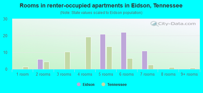 Rooms in renter-occupied apartments in Eidson, Tennessee