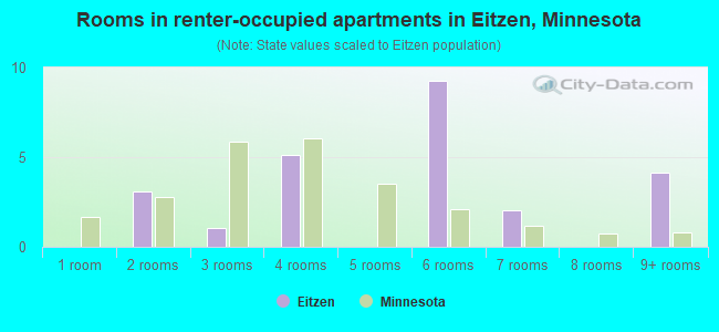 Rooms in renter-occupied apartments in Eitzen, Minnesota