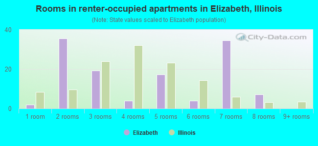 Rooms in renter-occupied apartments in Elizabeth, Illinois