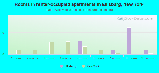 Rooms in renter-occupied apartments in Ellisburg, New York