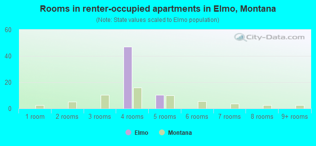 Rooms in renter-occupied apartments in Elmo, Montana
